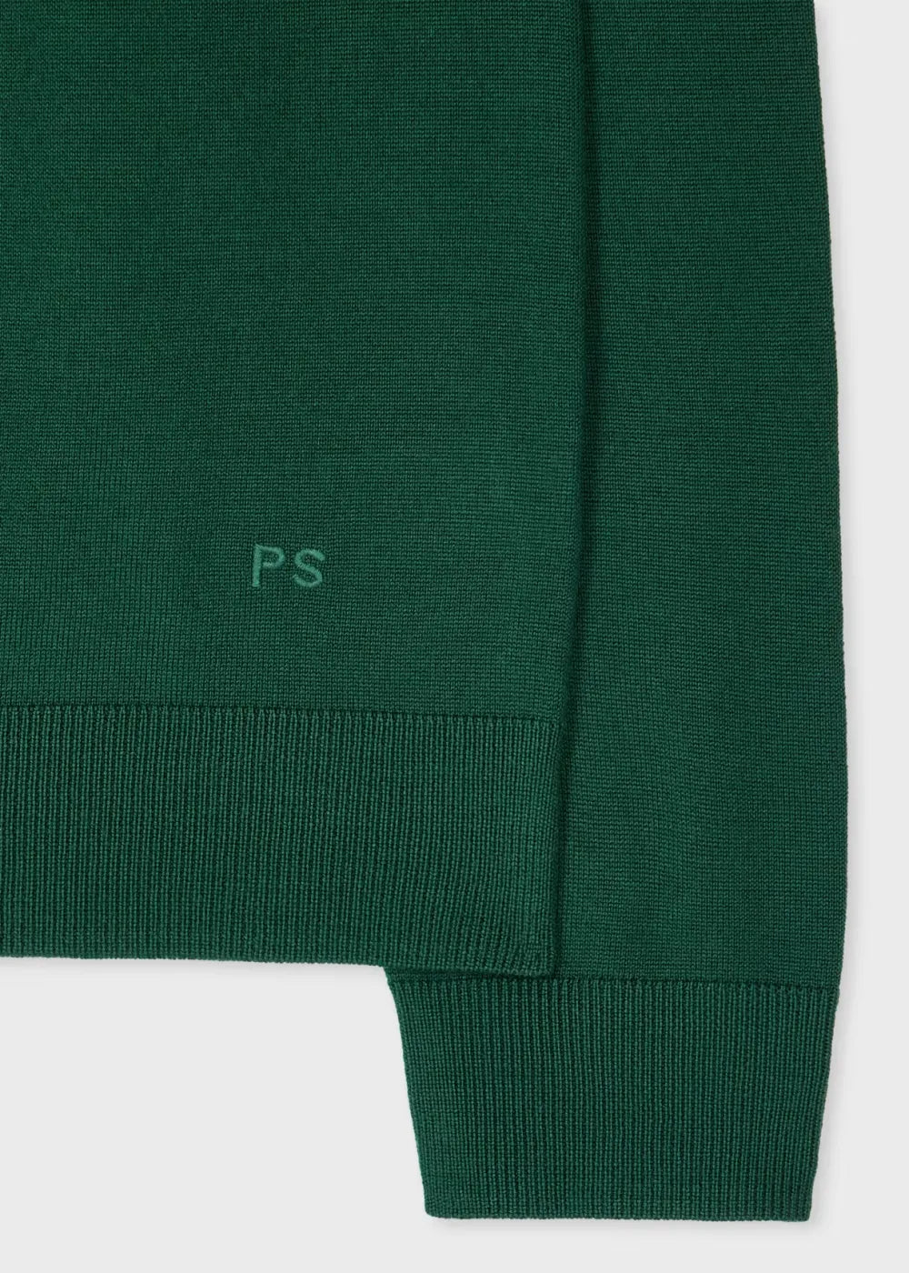 Green Merino Wool Zip Cardigan