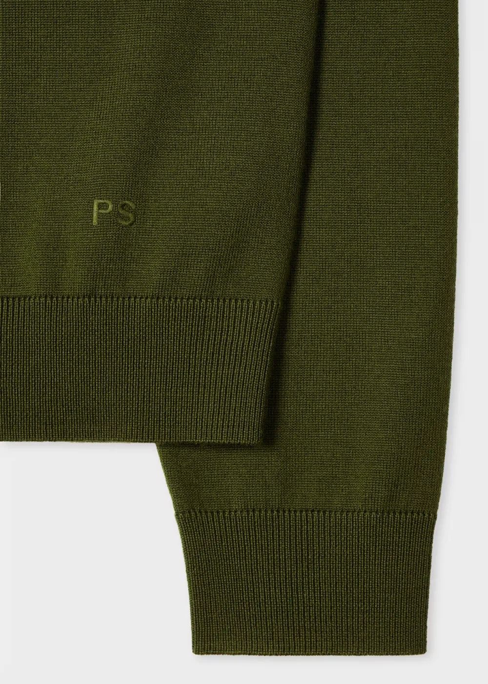 Green Merino Wool Zip Cardigan