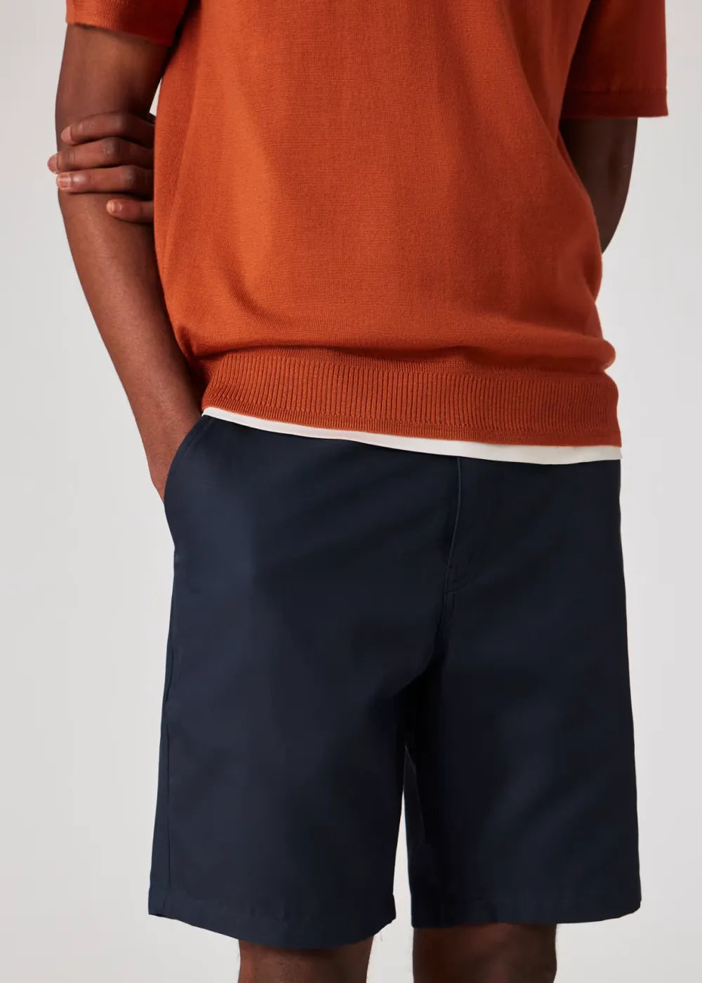 Sky Blue Cotton-Linen Shorts