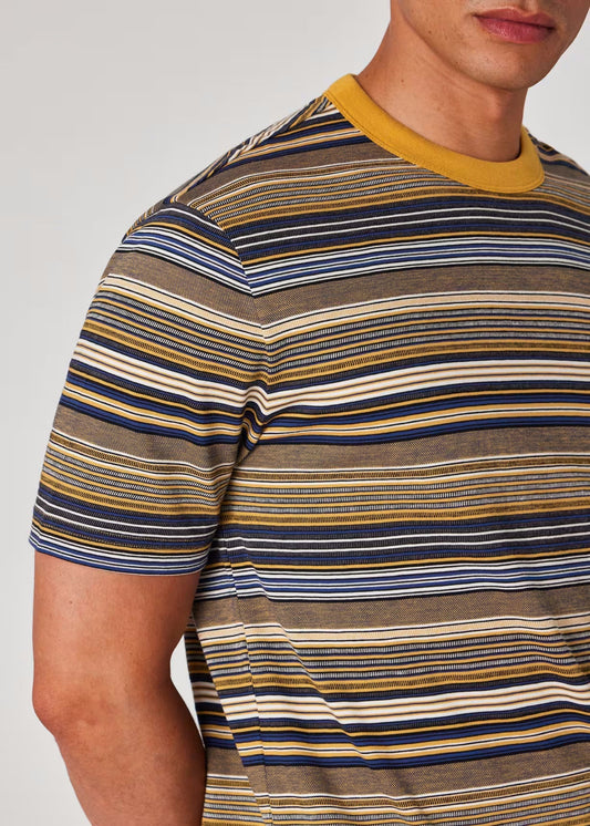 Yellow And  Stripe Cotton T-Shirt