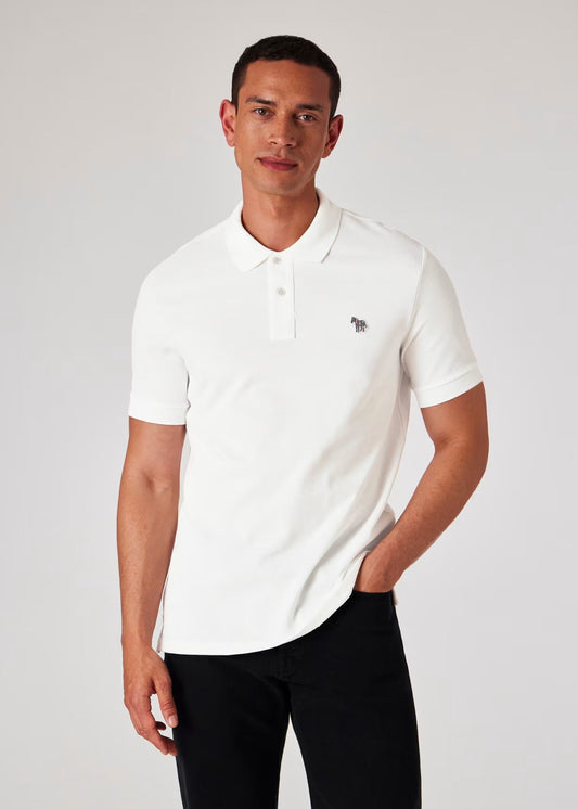 Ecru Organic Cotton Zebra Polo Shirt
