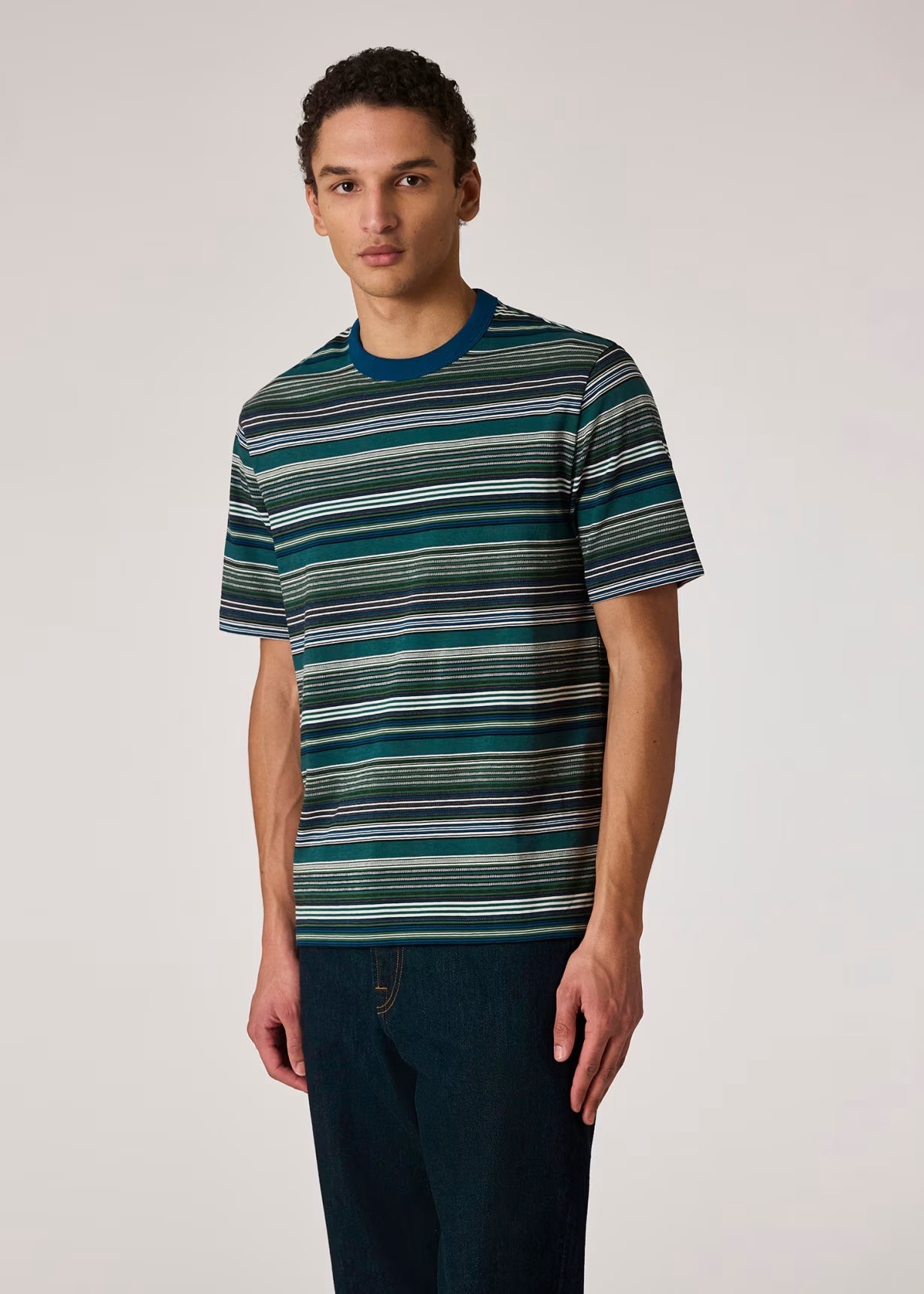 Yellow And  Stripe Cotton T-Shirt