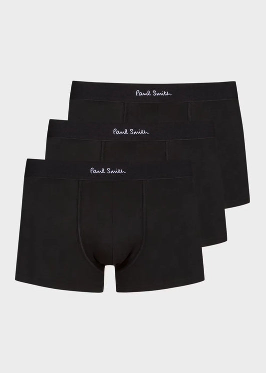 Organic Cotton Black Low-Rise Boxer Briefs Three Pack