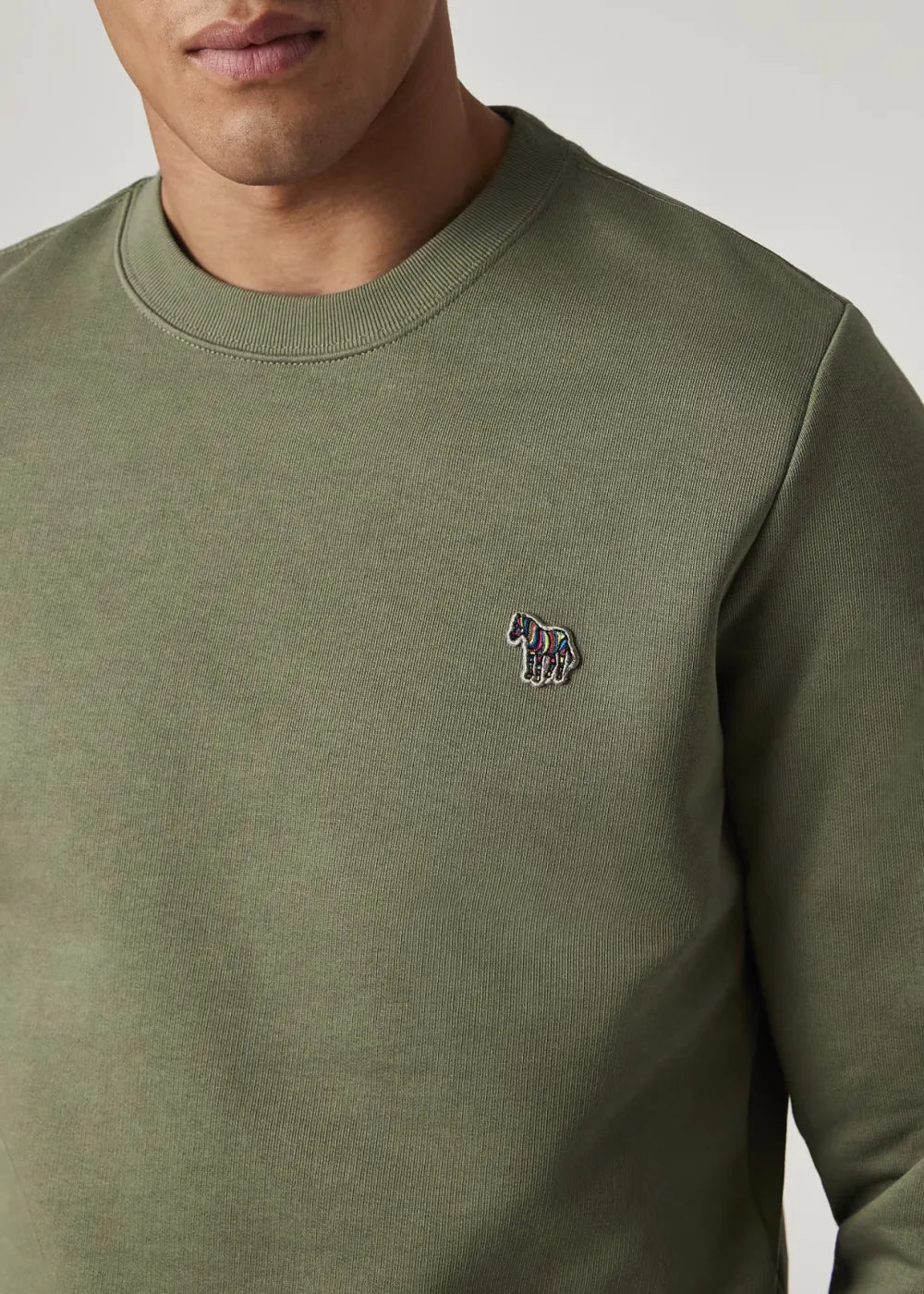 Ecru Organic Cotton Zebra Logo Sweatshirt