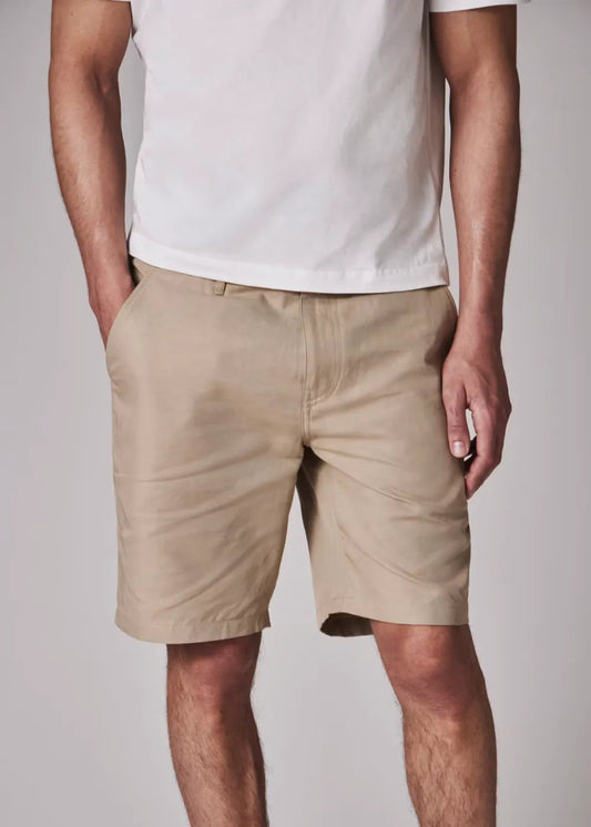 Sky Blue Cotton-Linen Shorts