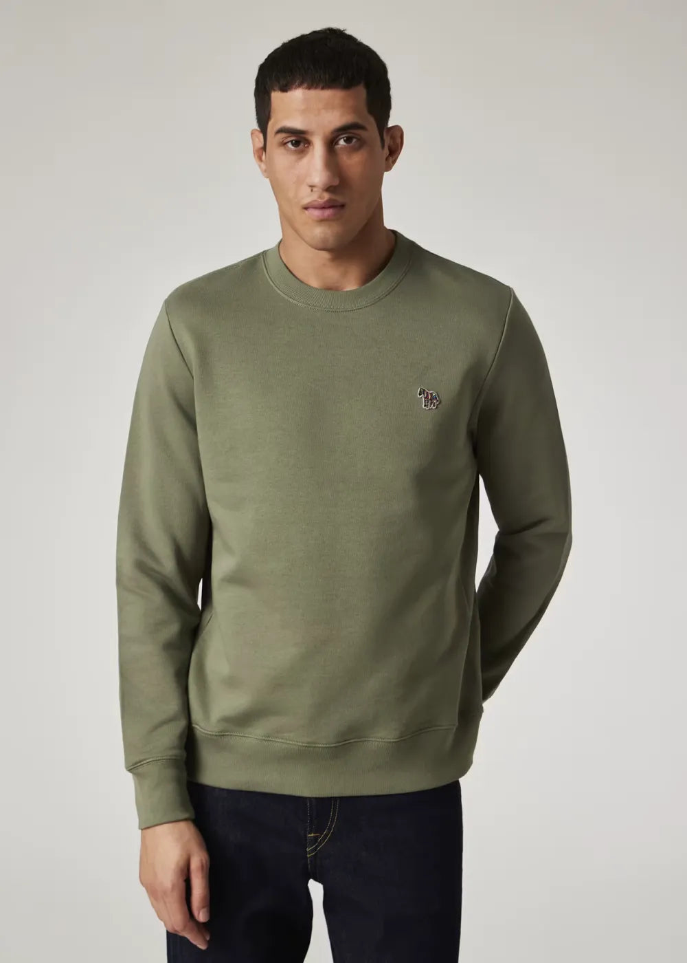 Ecru Organic Cotton Zebra Logo Sweatshirt