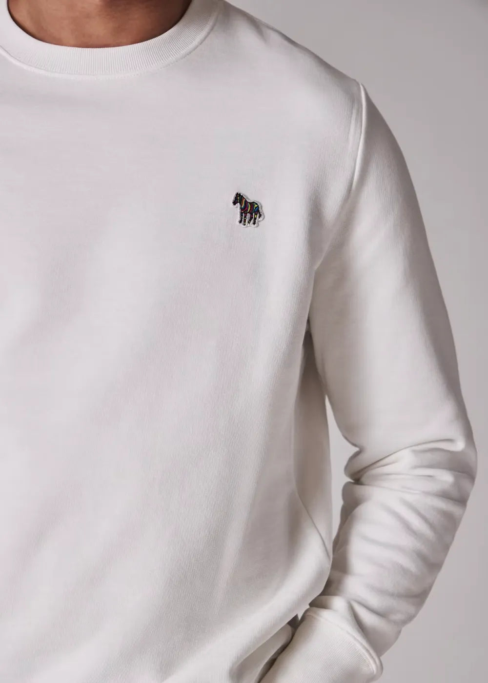 Ecru Organic Cotton Zebra Logo Sweatshirt